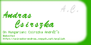 andras csirszka business card